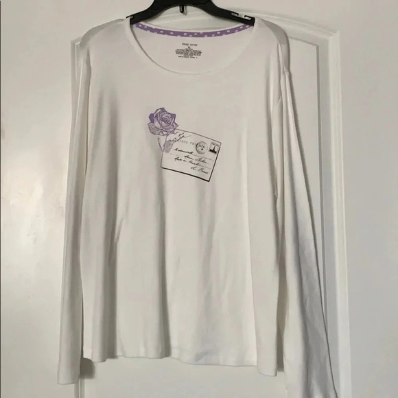 Sleep Sense Graphic Pajama Top 100% Cotton - Picture 1 of 3